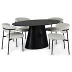 Tango Ovaler Esstisch 160x90 cm - Eiche Schwarz - FURNHOUSE