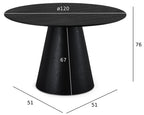Tango Runder Esstisch ø120 cm - Eiche Schwarz - FURNHOUSE