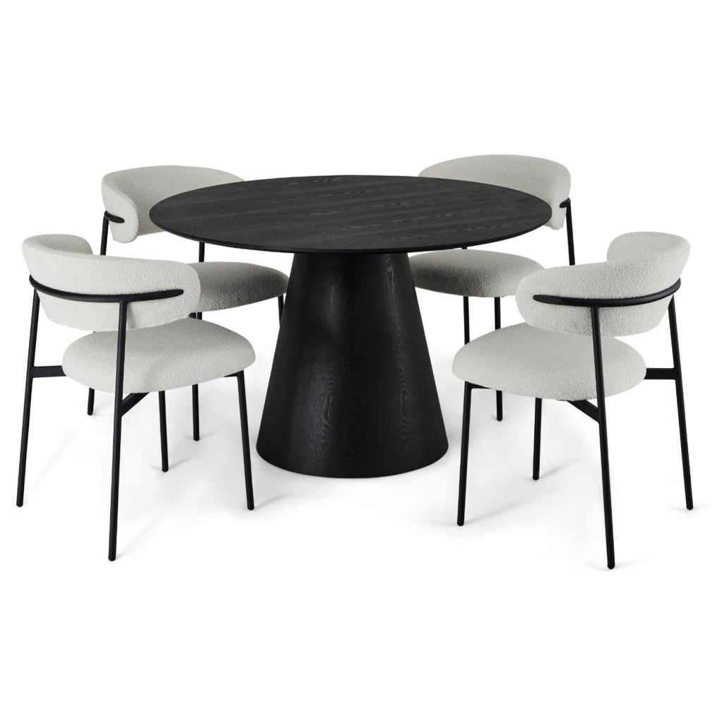 Tango Runder Esstisch ø120 cm - Eiche Schwarz - FURNHOUSE