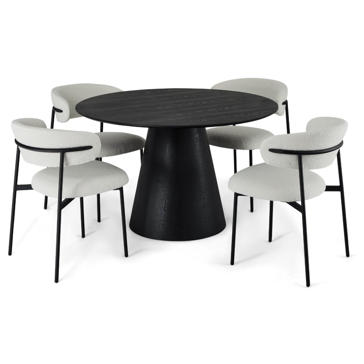 Tango Runder Esstisch ø120 cm - Eiche Schwarz - FURNHOUSE