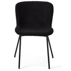 Teddy Esszimmerstühle 2er Set - Bouclé-Stoff Schwarz - FURNHOUSE