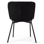 Teddy Esszimmerstühle 2er Set - Bouclé-Stoff Schwarz - FURNHOUSE