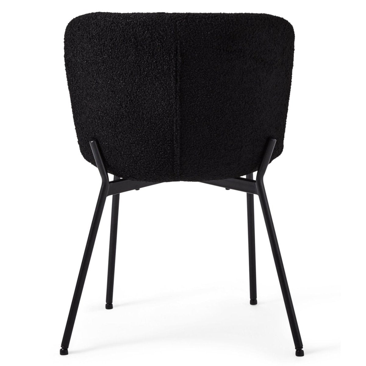 Teddy Esszimmerstühle 2er Set - Bouclé-Stoff Schwarz - FURNHOUSE