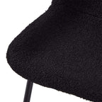 Teddy Esszimmerstühle 2er Set - Bouclé-Stoff Schwarz - FURNHOUSE