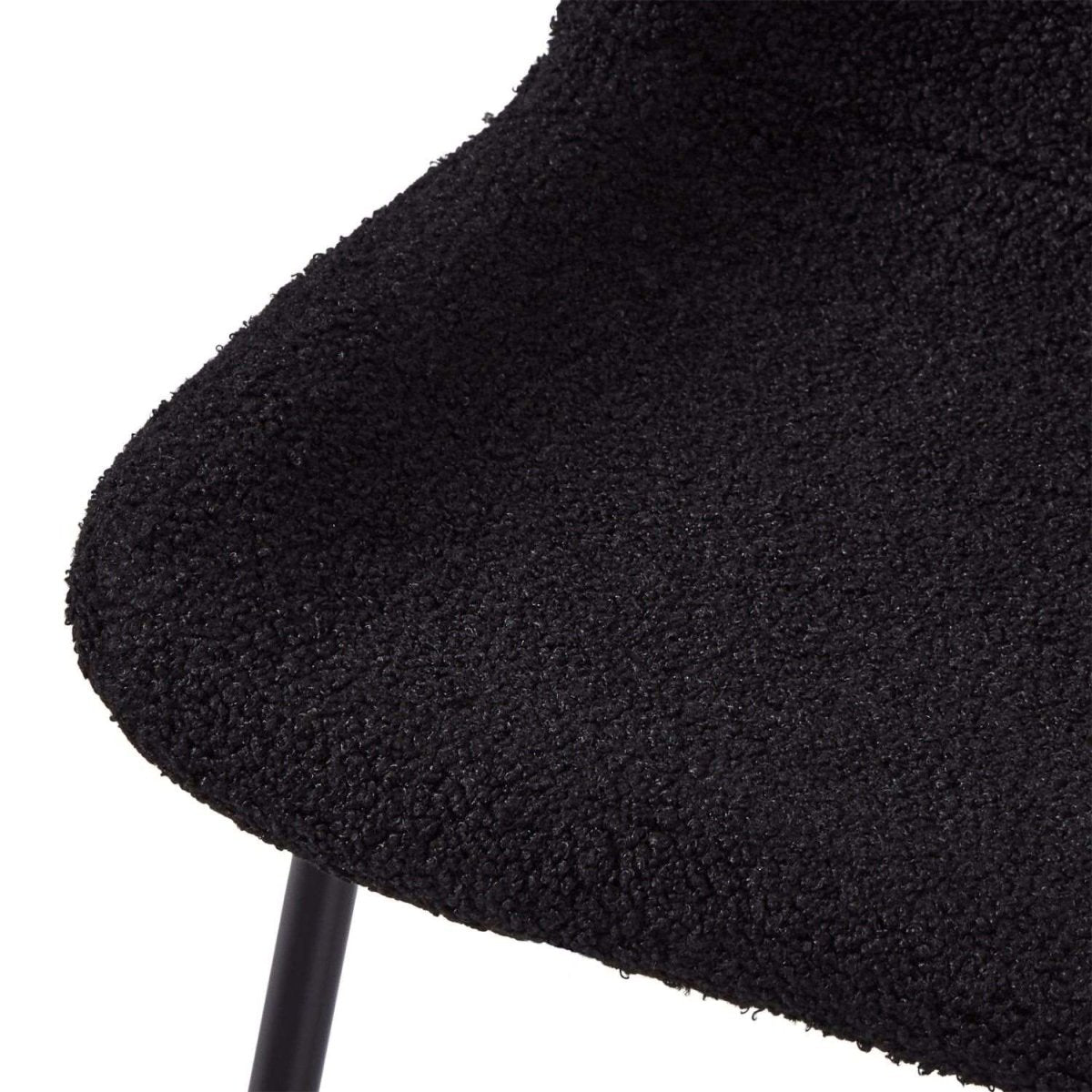 Teddy Esszimmerstühle 2er Set - Bouclé-Stoff Schwarz - FURNHOUSE