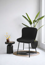 Teddy Esszimmerstühle 2er Set - Bouclé-Stoff Schwarz - FURNHOUSE