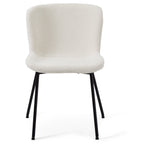 Teddy Esszimmerstühle 2er Set - Bouclé-Stoff Weiß - FURNHOUSE