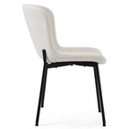 Teddy Esszimmerstühle 2er Set - Bouclé-Stoff Weiß - FURNHOUSE