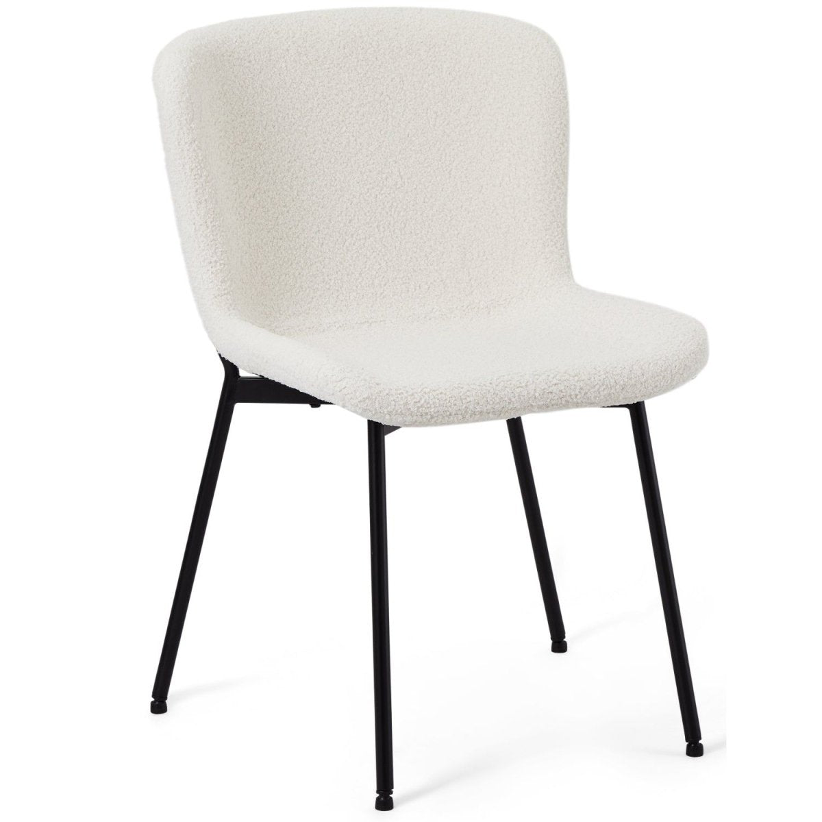 Teddy Esszimmerstühle 2er Set - Bouclé-Stoff Weiß - FURNHOUSE