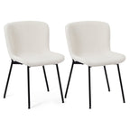 Teddy Esszimmerstühle 2er Set - Bouclé-Stoff Weiß - FURNHOUSE