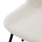 Teddy Esszimmerstühle 2er Set - Bouclé-Stoff Weiß - FURNHOUSE
