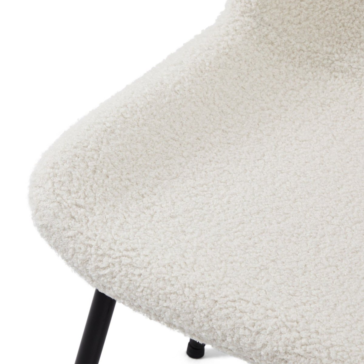 Teddy Esszimmerstühle 2er Set - Bouclé-Stoff Weiß - FURNHOUSE