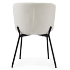 Teddy Esszimmerstühle 2er Set - Bouclé-Stoff Weiß - FURNHOUSE