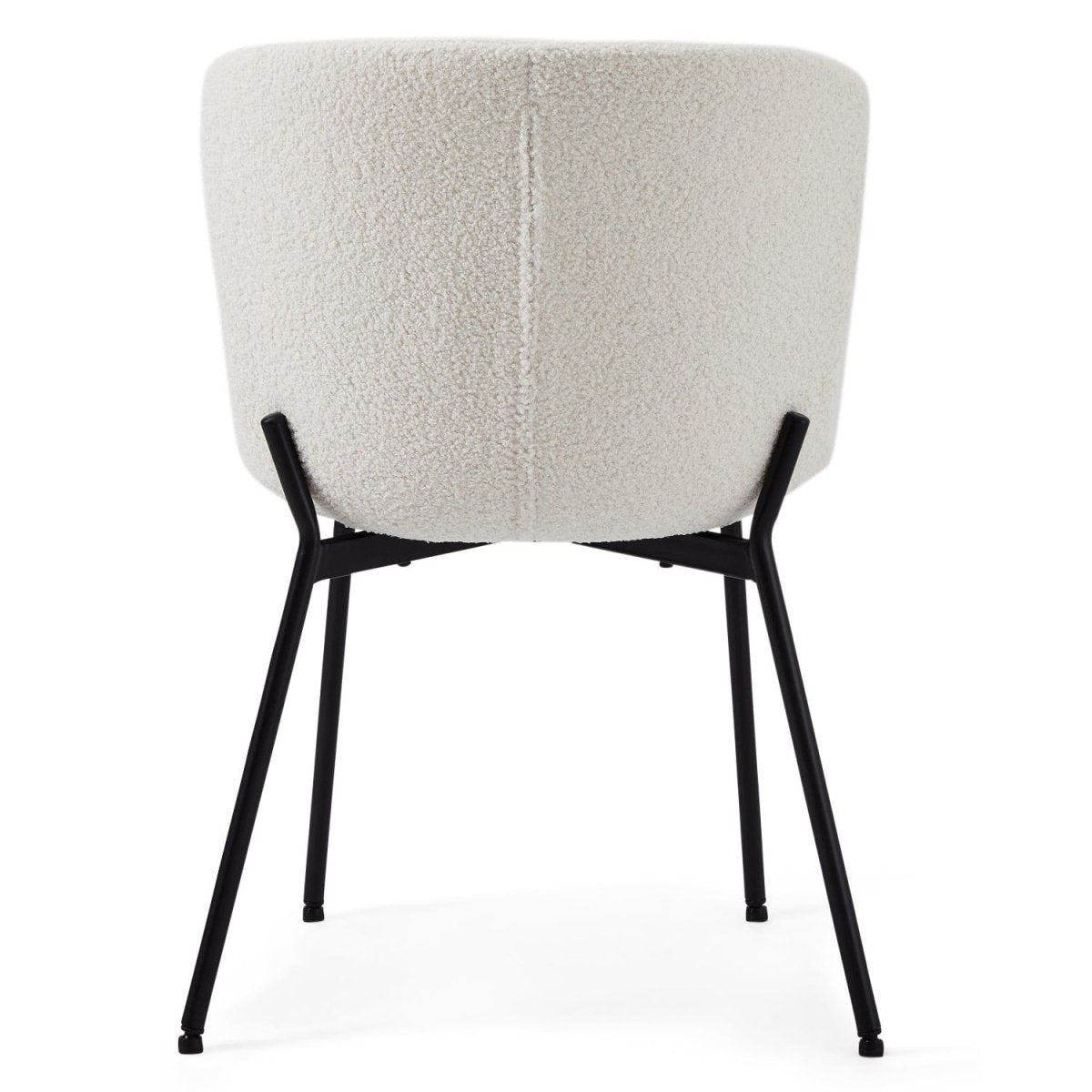 Teddy Esszimmerstühle 2er Set - Bouclé-Stoff Weiß - FURNHOUSE