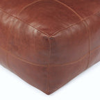Pouf Tenna 50 × 50 × 45 cm - Echtleder Braun - FURNHOUSE