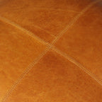 Pouf Tenna 50 × 50 × 45 cm - Echtleder Cognacbraun - FURNHOUSE