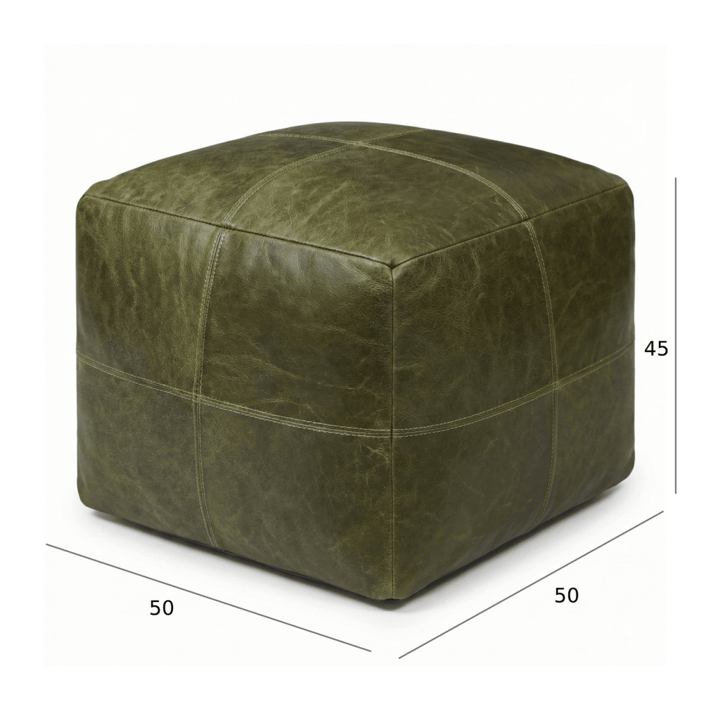 Tenna Pouf 50x50x45 cm - Olivgrün - FURNHOUSE
