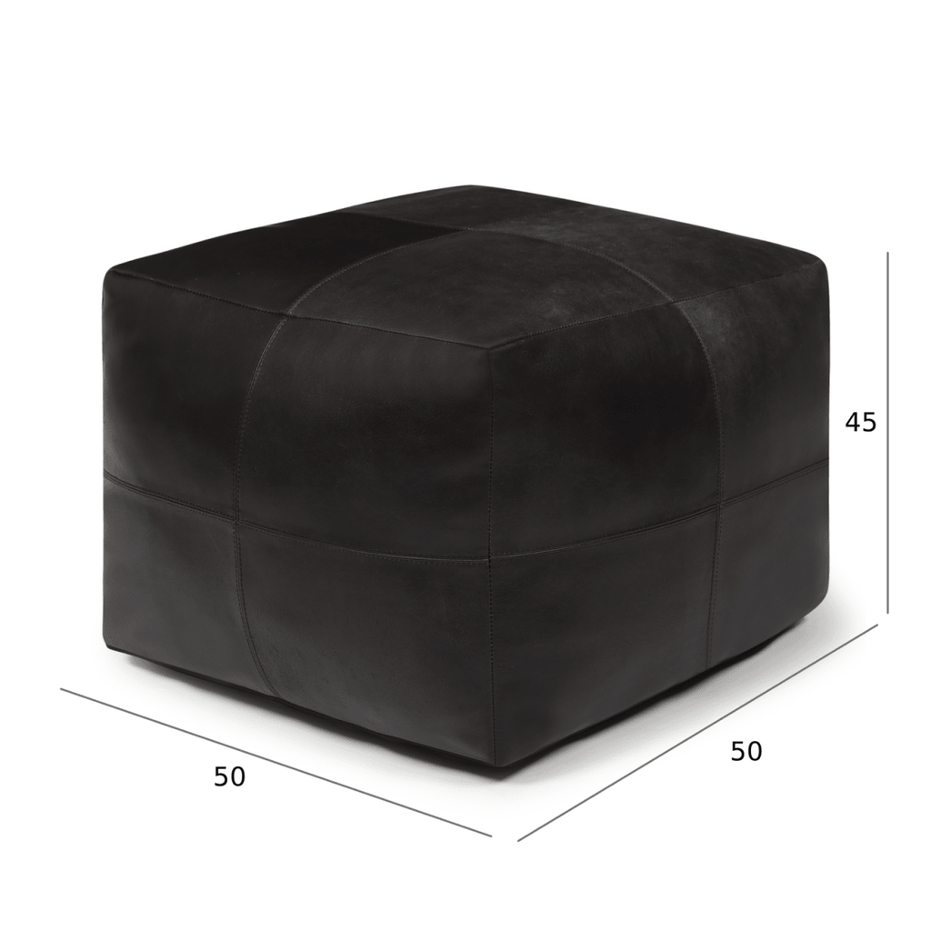 Tenna Pouf 50x50x45 cm - Schwarz - FURNHOUSE
