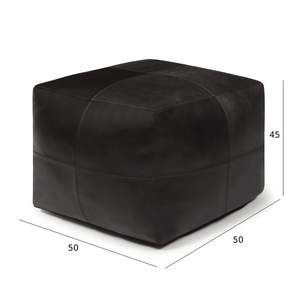 Tenna Pouf 50x50x45 cm - Schwarz - FURNHOUSE