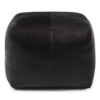 Pouf Tenna 50 × 50 × 45 cm - Echtleder Schwarz - FURNHOUSE