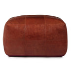 Pouf Tenna 60 × 60 × 45 cm - Echtleder Braun - FURNHOUSE