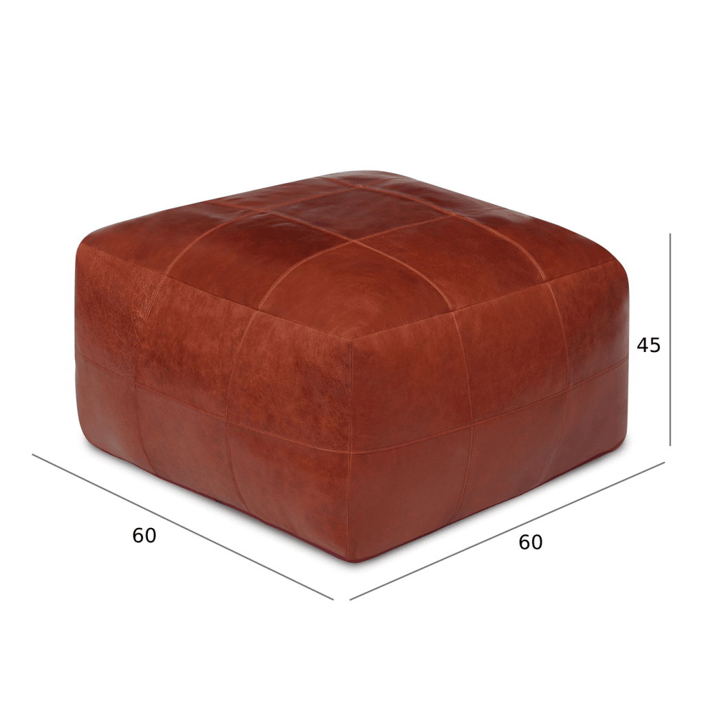 Tenna Pouf 60x60x45 cm - Braun - FURNHOUSE
