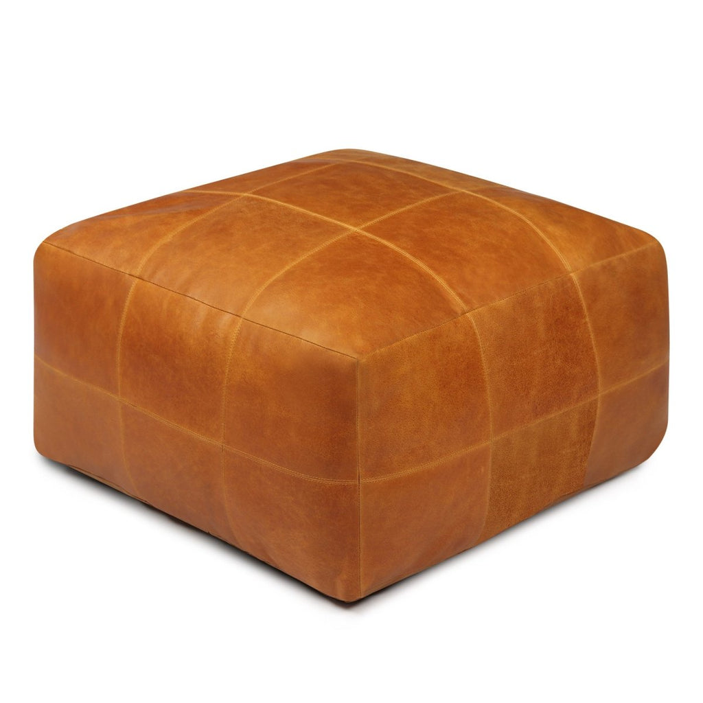 Tenna Pouf 60x60x45 cm - Cognacbraun - FURNHOUSE