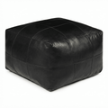 Pouf Tenna 60 x 60 cm Schwarz schräg von vorne