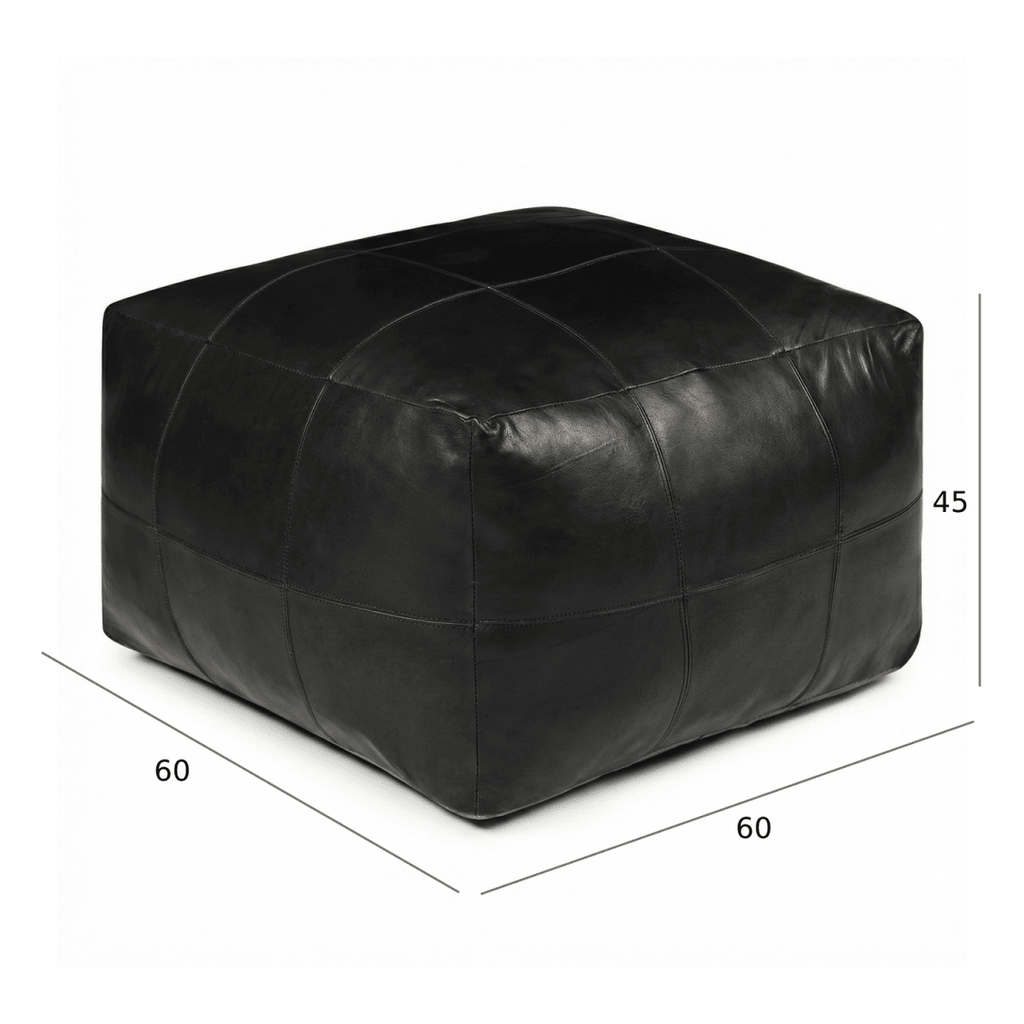 Tenna Pouf 60x60x45 cm - Schwarz - FURNHOUSE