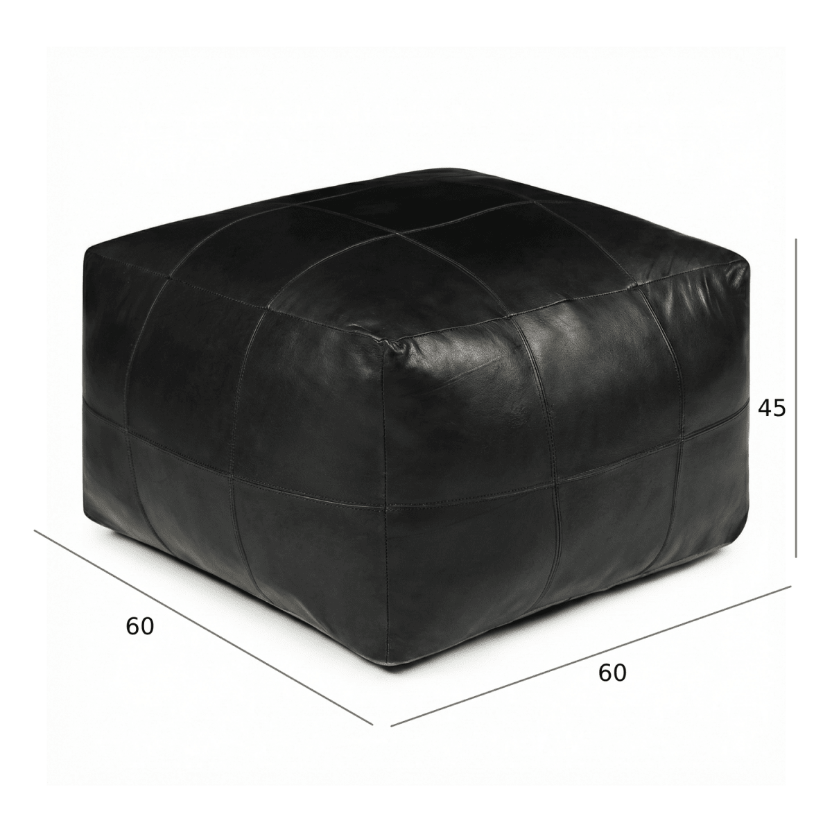 Tenna Pouf 60x60x45 cm - Schwarz - FURNHOUSE