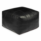 Pouf Tenna 60 x 60 cm Schwarz in der Schrägansicht