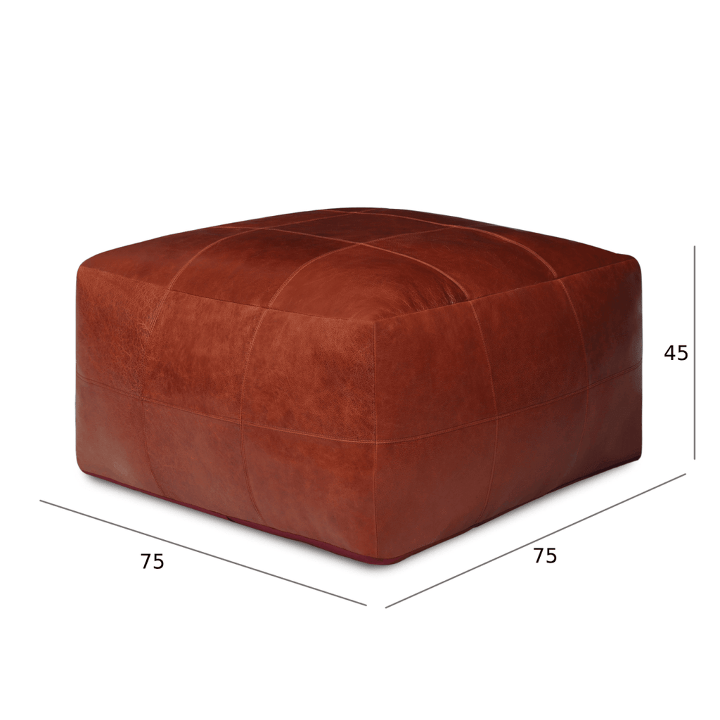 Tenna Pouf 75x75x45 cm - Braun - FURNHOUSE