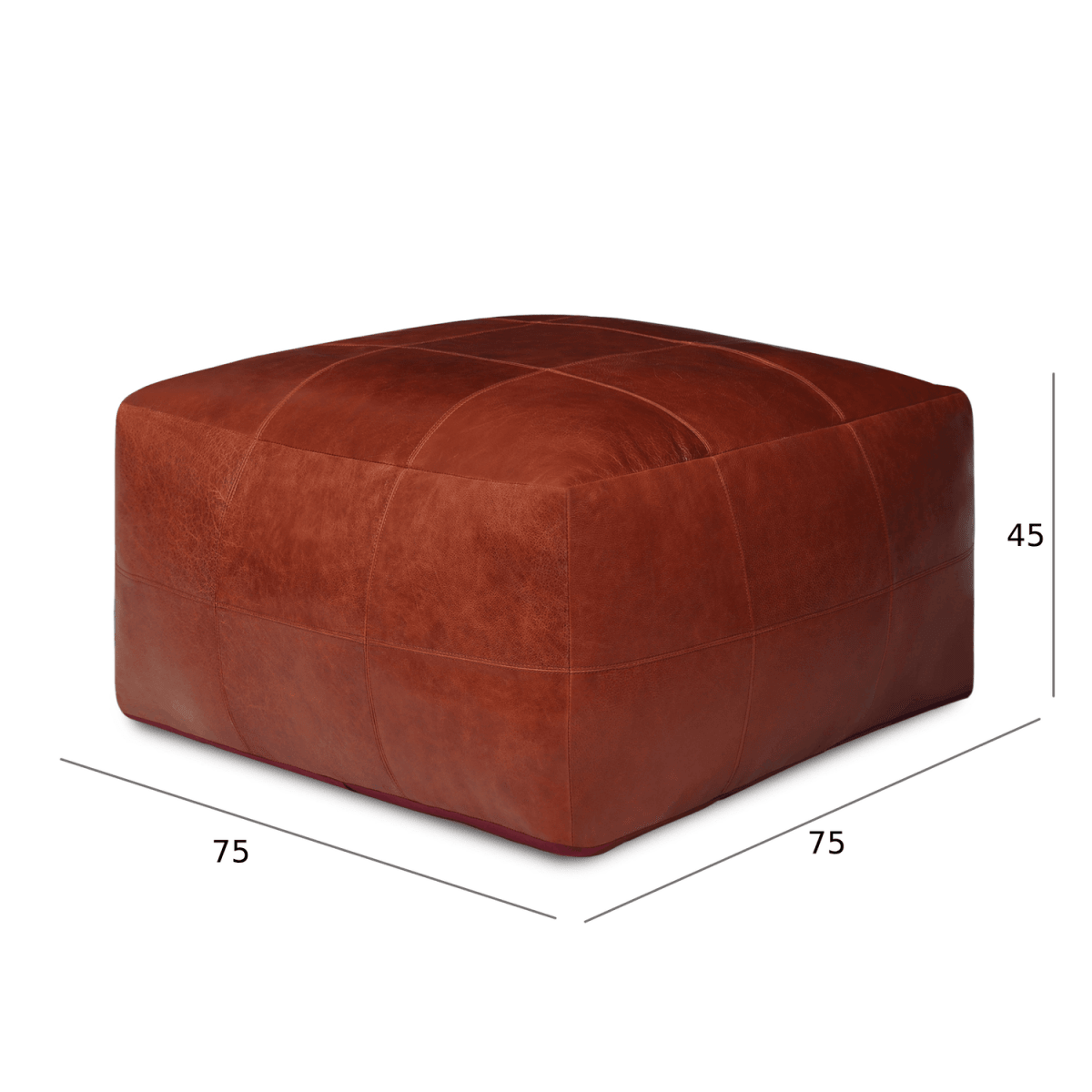 Tenna Pouf 75x75x45 cm - Braun - FURNHOUSE