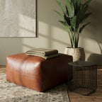 Pouf Tenna 75 x 75 cm Braun im Wohnbereich