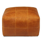 Pouf Tenna 75 x 75 cm Cognacbraun von vorne