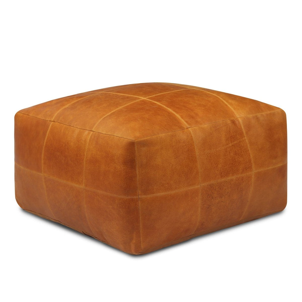 Tenna Pouf 75x75x45 cm - Cognacbraun - FURNHOUSE