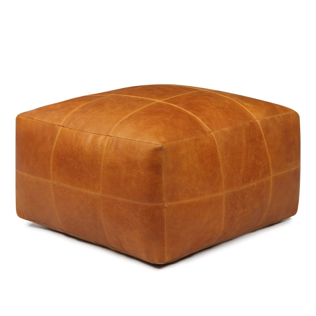 Tenna Pouf 75x75x45 cm - Cognacbraun - FURNHOUSE