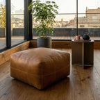 Pouf Tenna 75 x 75 cm Cognacbraun im Wohnbereich