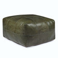 Pouf Tenna 75 x 75 cm Olivgrün schräg von vorne