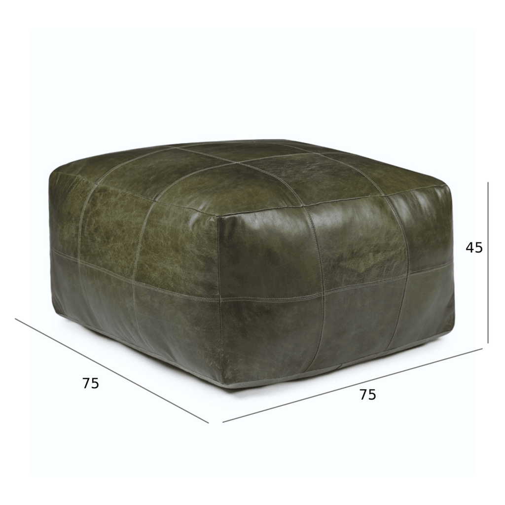Tenna Pouf 75x75x45 cm - Olivgrün - FURNHOUSE