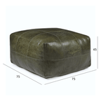 Tenna Pouf 75x75x45 cm - Olivgrün - FURNHOUSE