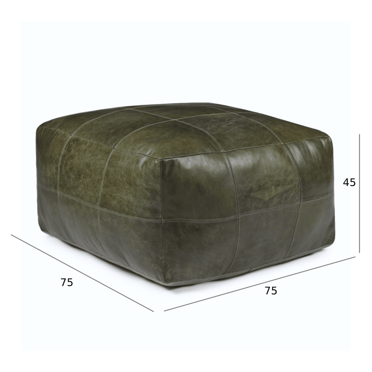 Tenna Pouf 75x75x45 cm - Olivgrün - FURNHOUSE