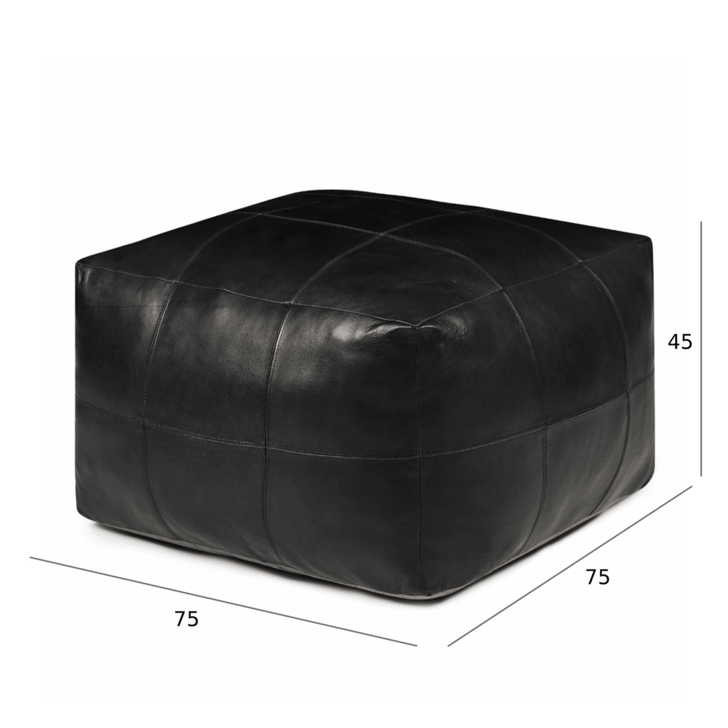 Tenna Pouf 75x75x45 cm - Schwarz - FURNHOUSE