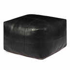 Pouf Tenna 75 x 75 cm Schwarz schräg von vorne