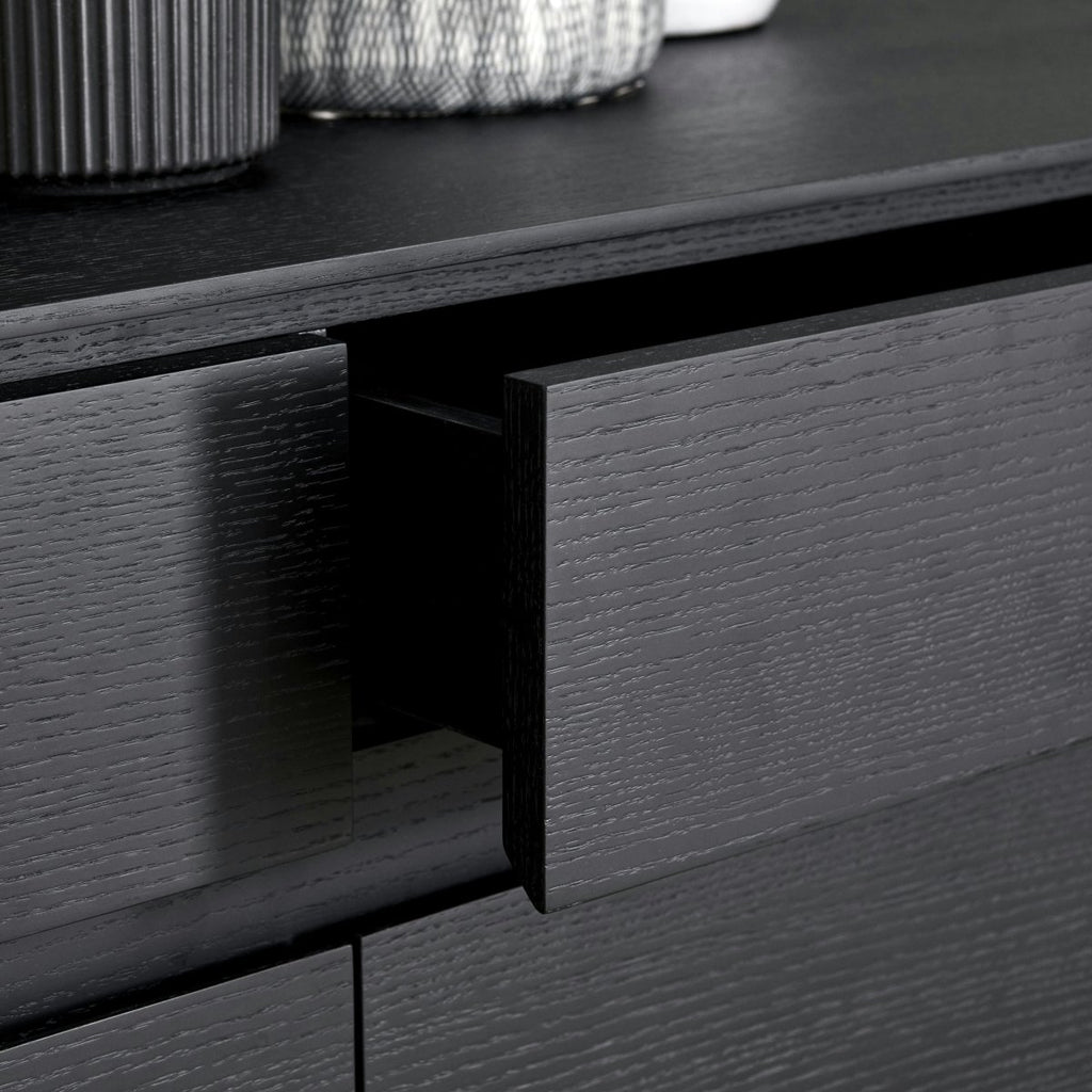 Tokyo Sideboard mit 3 Türen - 155 cm breit - Eiche Schwarz - FURNHOUSE