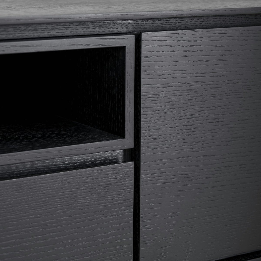 Tokyo TV-Tisch mit 2 Türen - 160 cm breit - Eiche Schwarz - FURNHOUSE