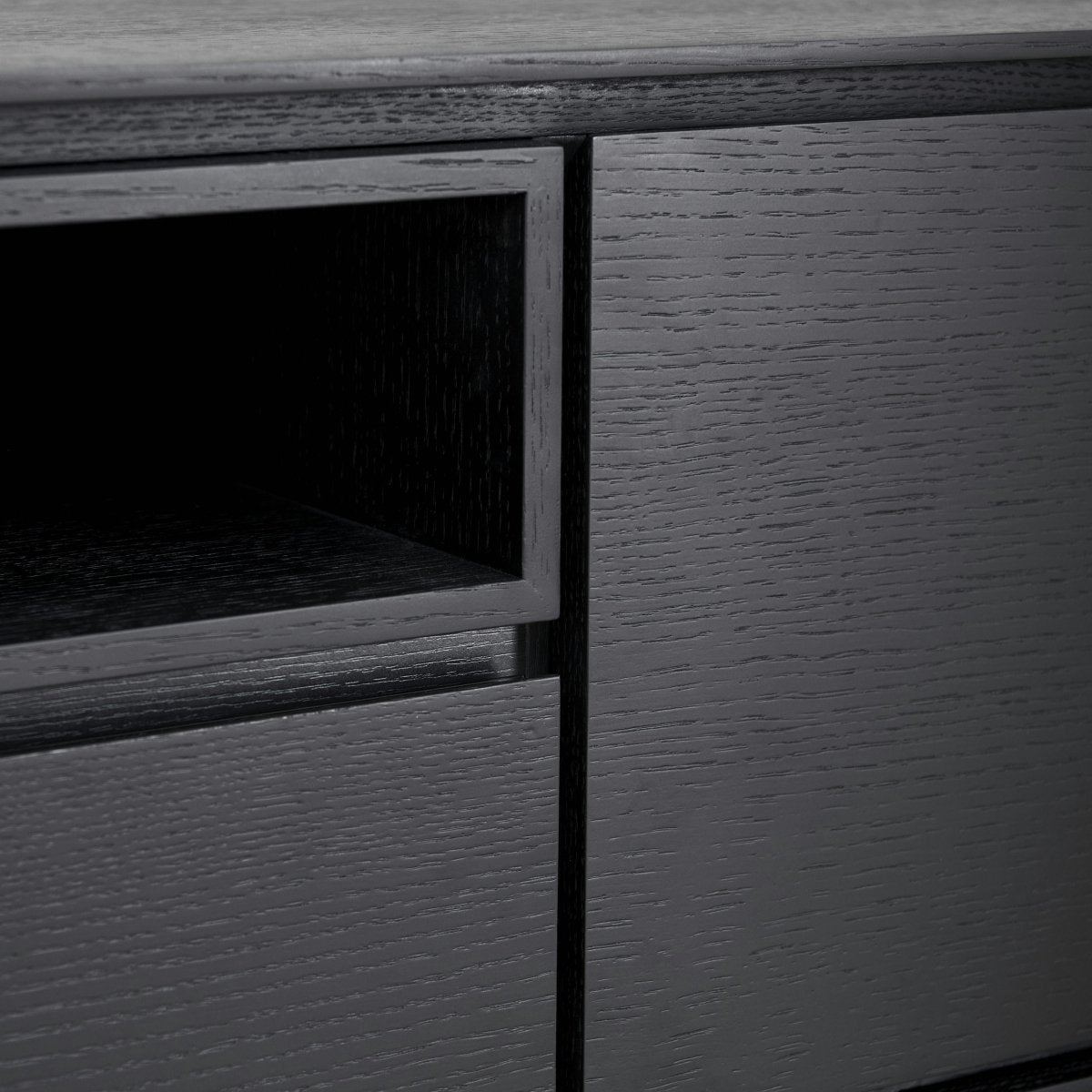 Tokyo TV-Tisch mit 2 Türen - 160 cm breit - Eiche Schwarz - FURNHOUSE