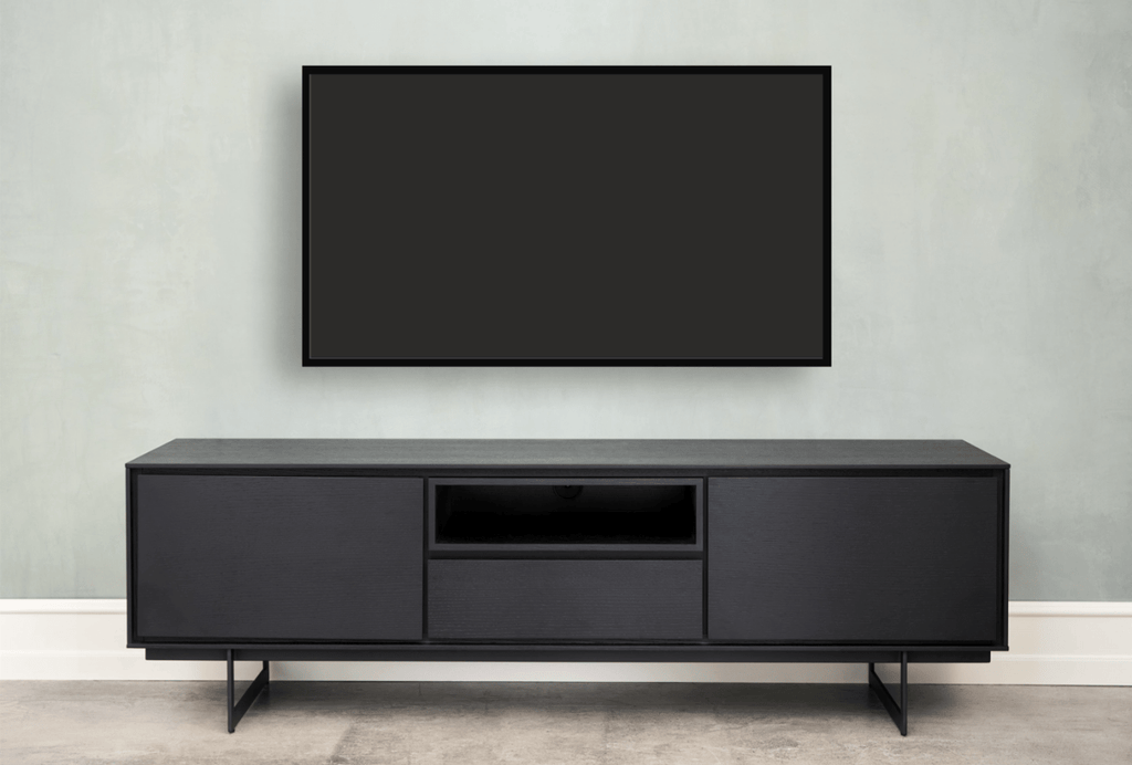 Tokyo TV-Tisch mit 2 Türen - 160 cm breit - Eiche Schwarz - FURNHOUSE