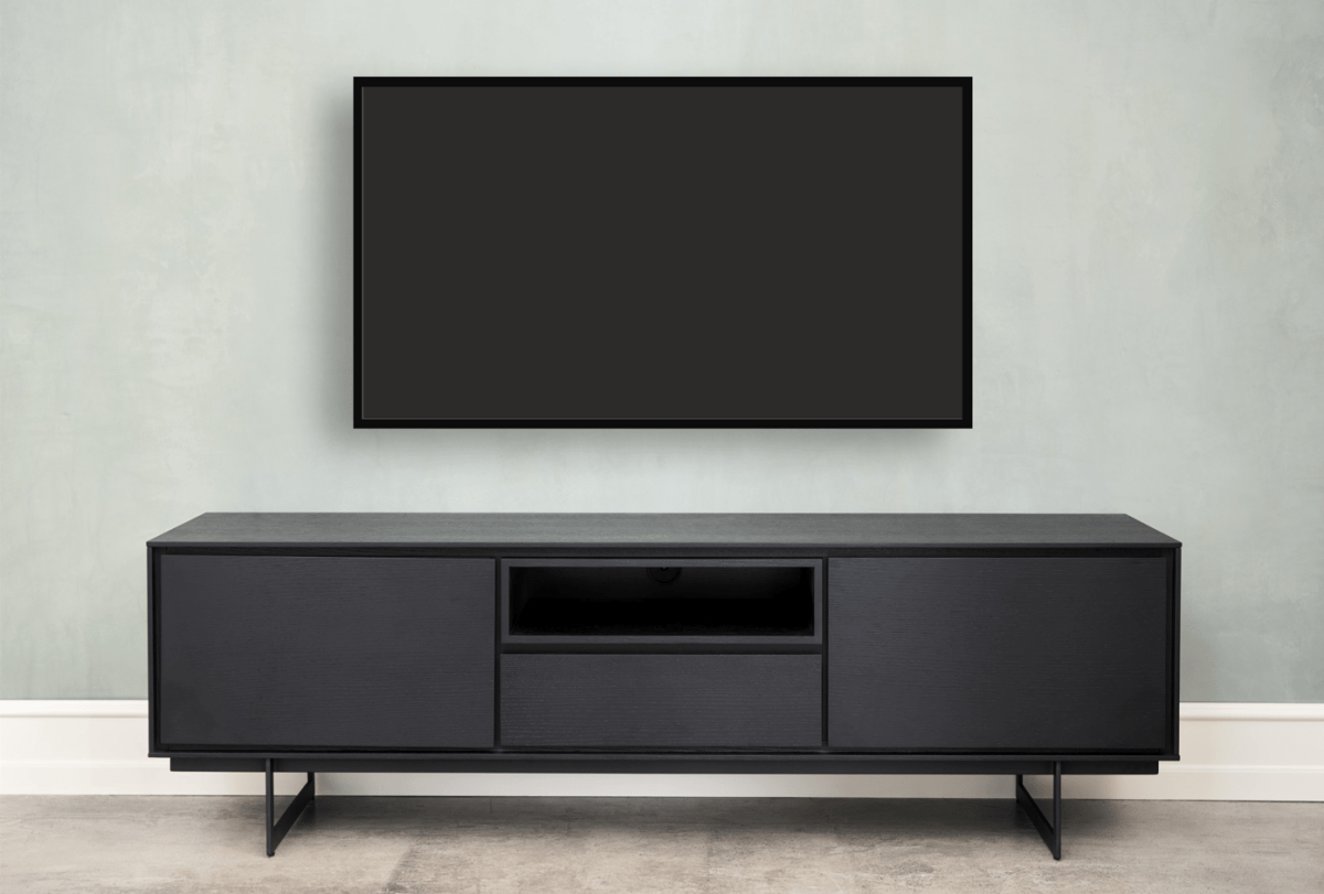 Tokyo TV-Tisch mit 2 Türen - 160 cm breit - Eiche Schwarz - FURNHOUSE