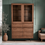 Tokyo Vitrine mit LED-Beleuchtung - 110 cm breit - Amerikanische Walnuss - FURNHOUSE